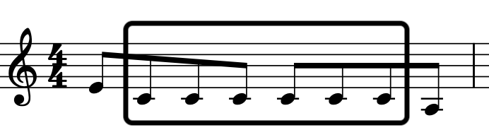 melody main notes example: repeating notes