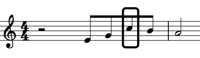 melody main notes example: peak note
